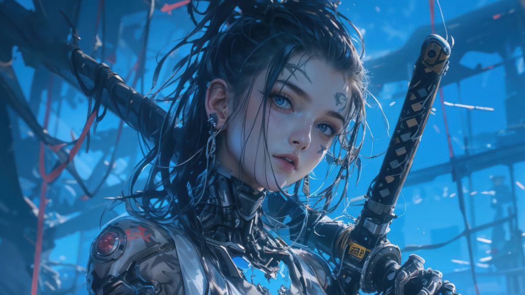 cyberpunk-anime-girl-warrior-sword-hd-wallpaper-1080