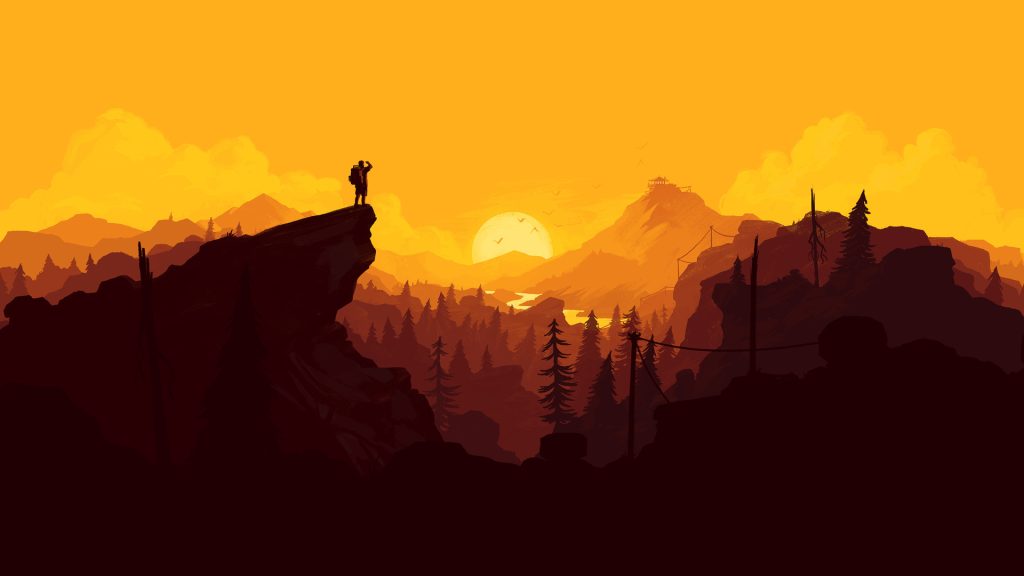 hiking-nature-minimalist-digital-art-sunset-landscape-1080