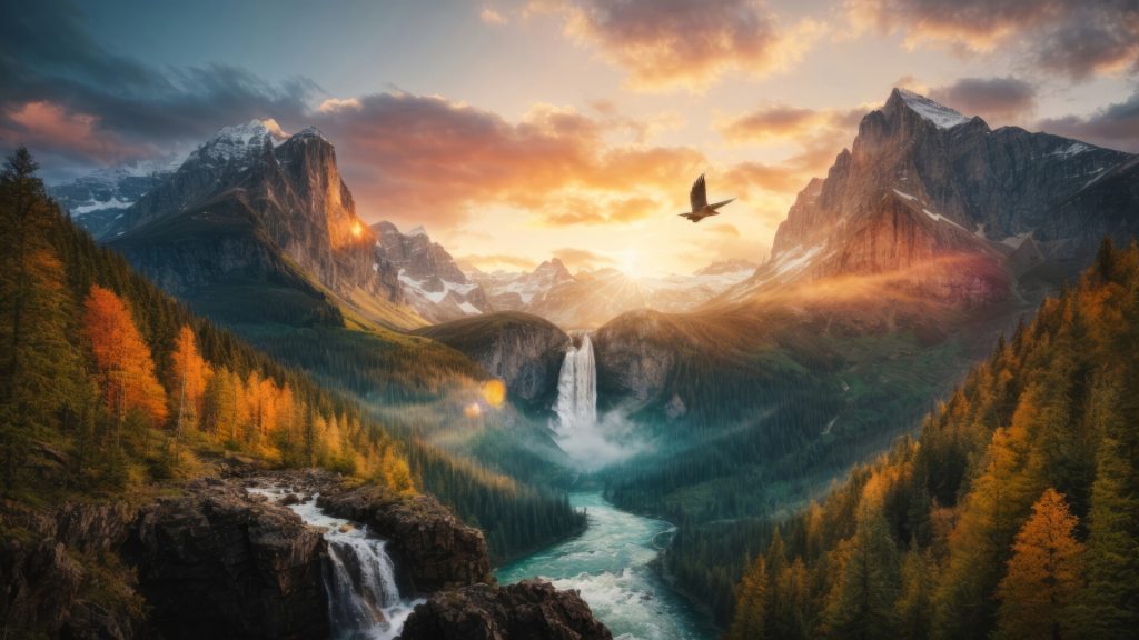 sunrise-forest-mountains-waterfall-nature-scenery-hd-wallpaper-1080