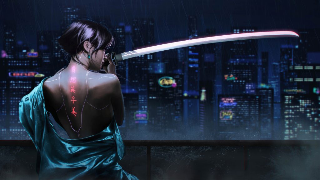 cyberpunk-samurai-girl-katana-sci-fi-hd-wallpaper-1080